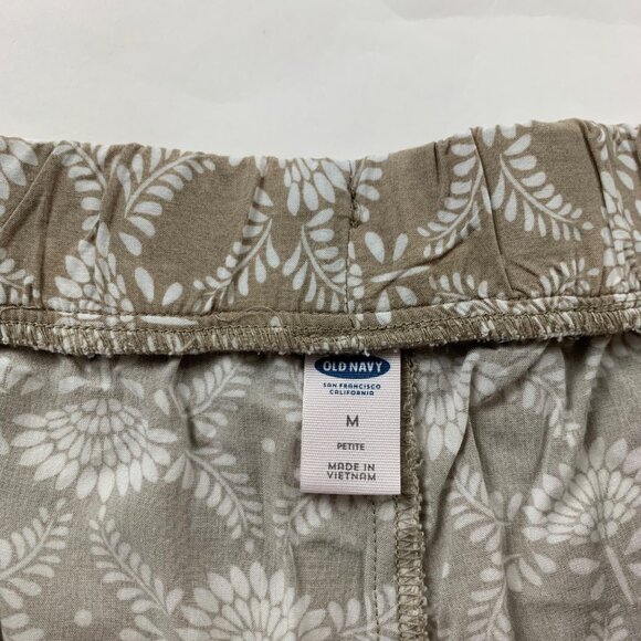 PETITE Old Navy Tan Printed Challis Relaxed Pull On Pant PM - Picture 4 of 7